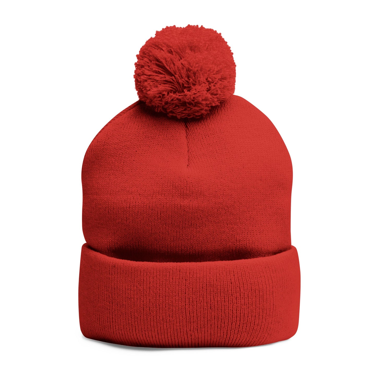 Cozy Pom-Pom Knit Cap with Embroidery - Perfect Winter Accessory