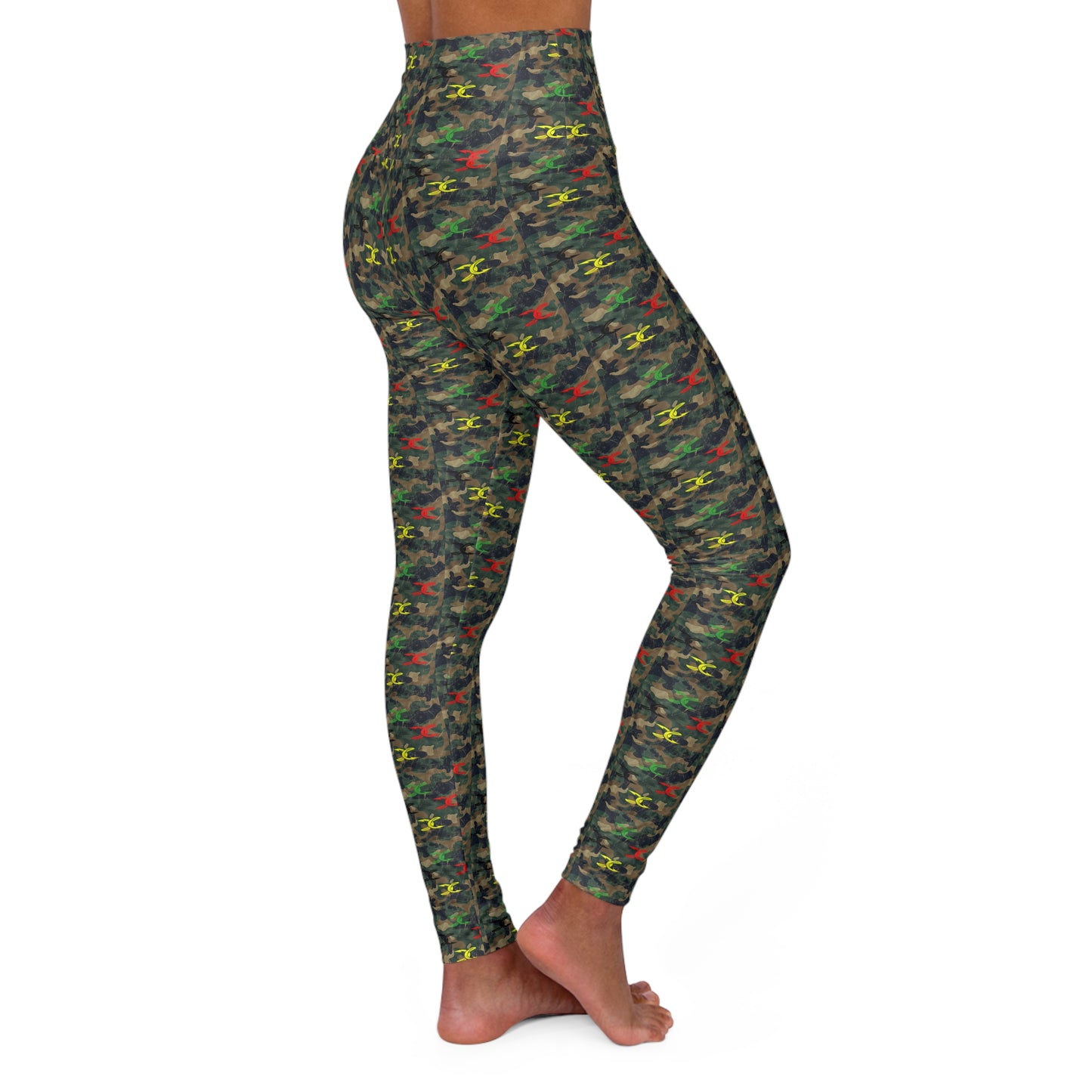 High Waisted Leggings - Redneck Rasta