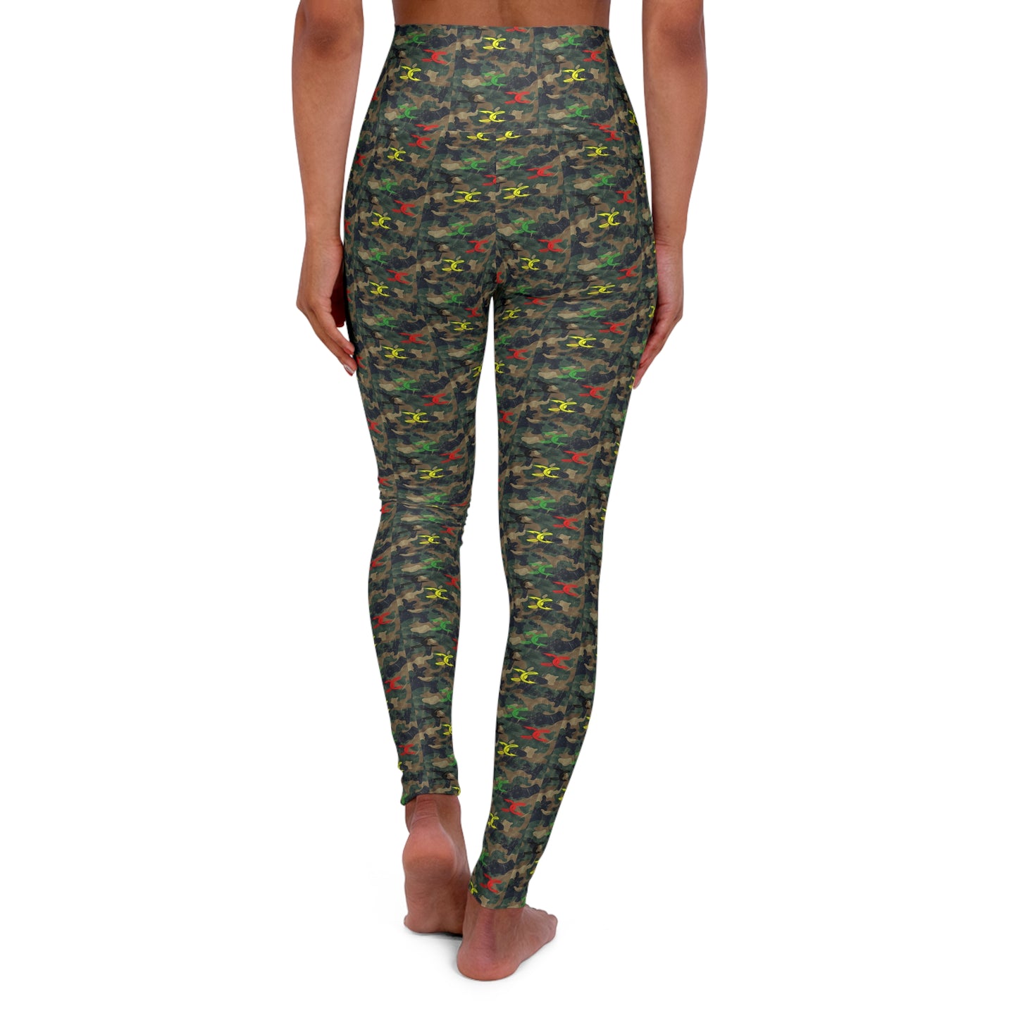 High Waisted Leggings - Redneck Rasta