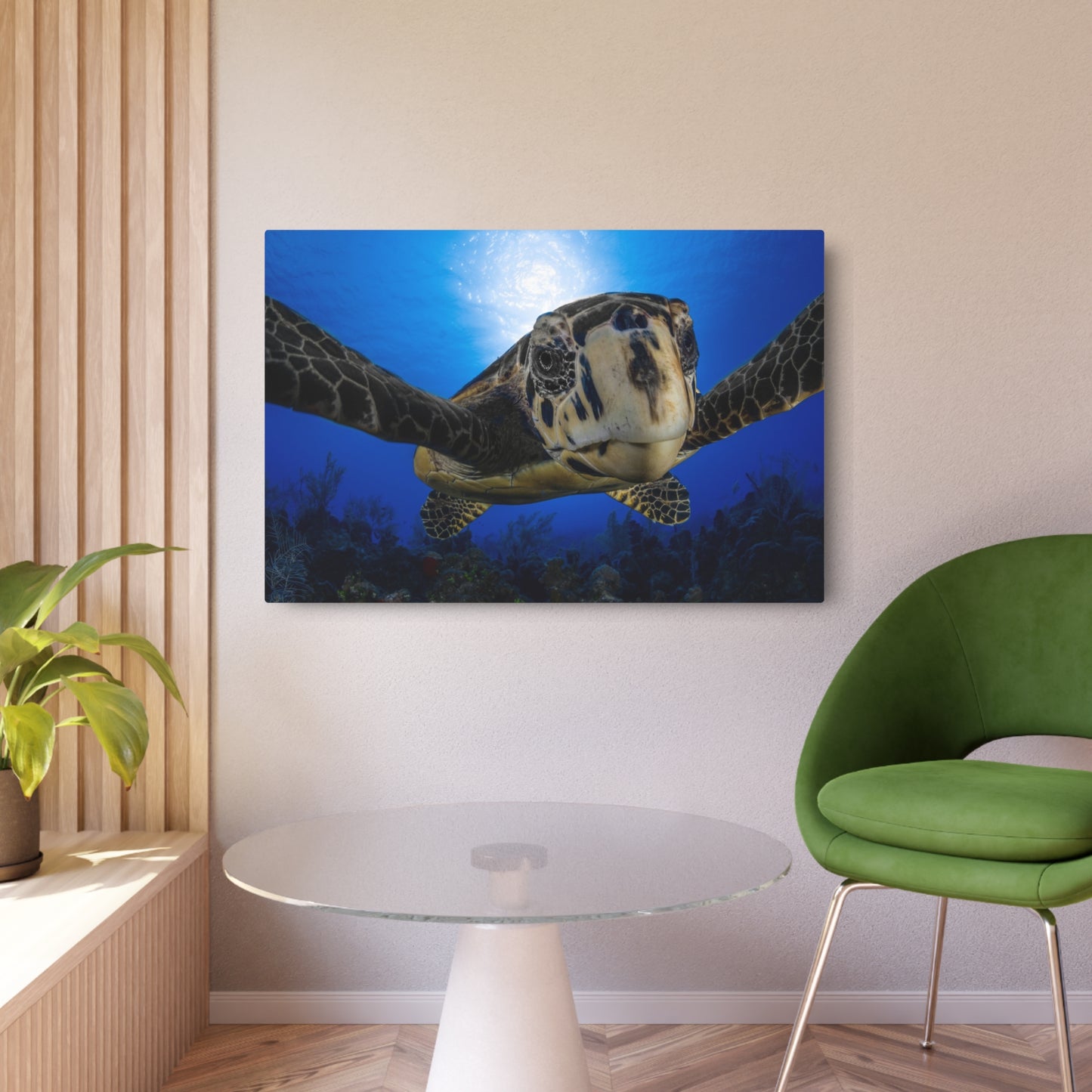 "Turtle Hug" Metal Print