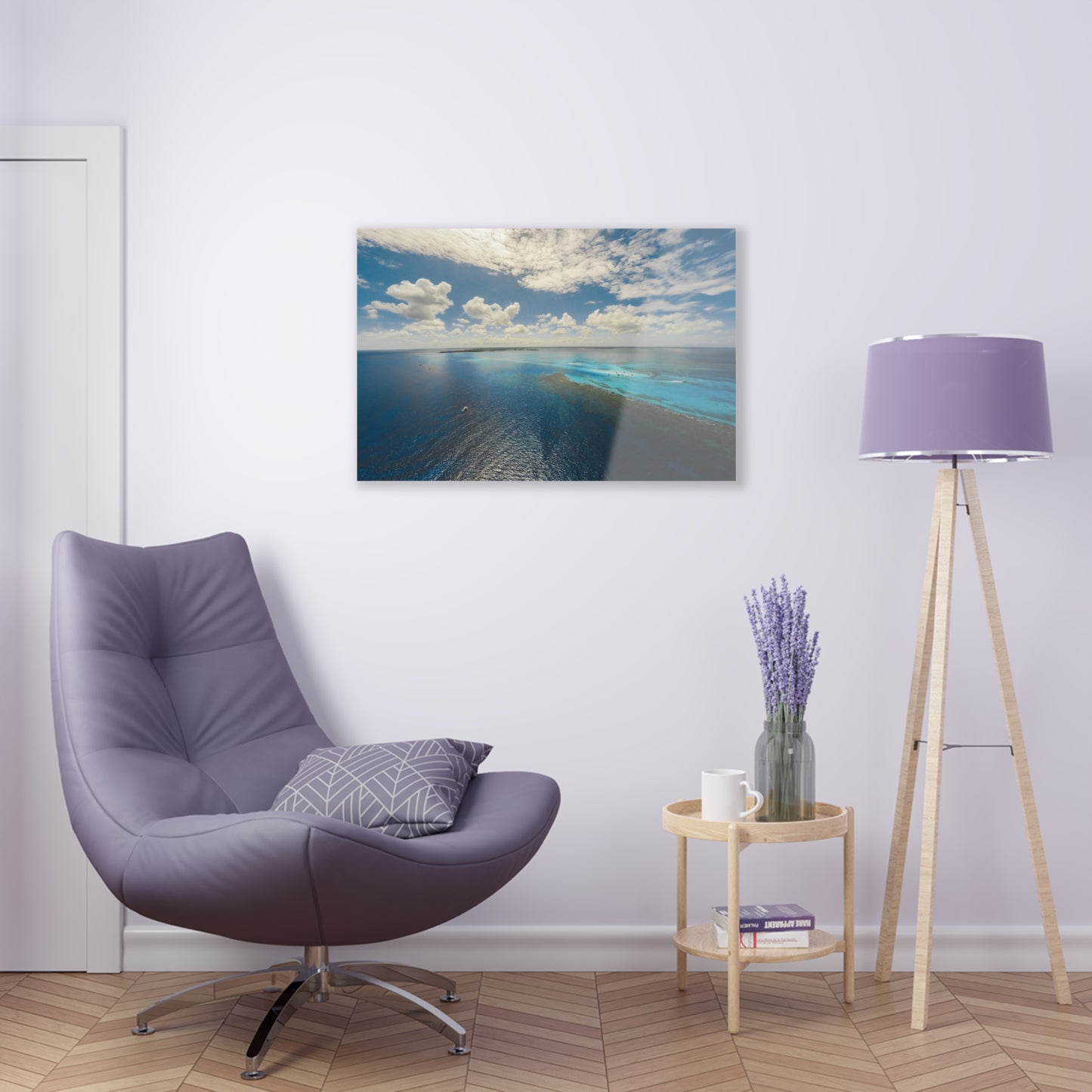 Acrlyic Wall Art - Ariel Shot Barrier Reef, North Sound Grand Cayman