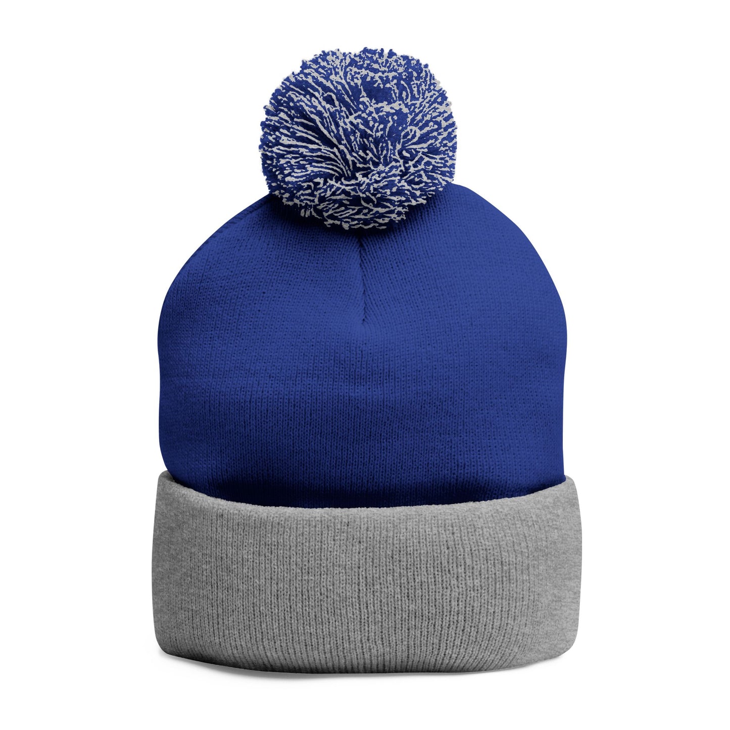 Cozy Pom-Pom Knit Cap with Embroidery - Perfect Winter Accessory
