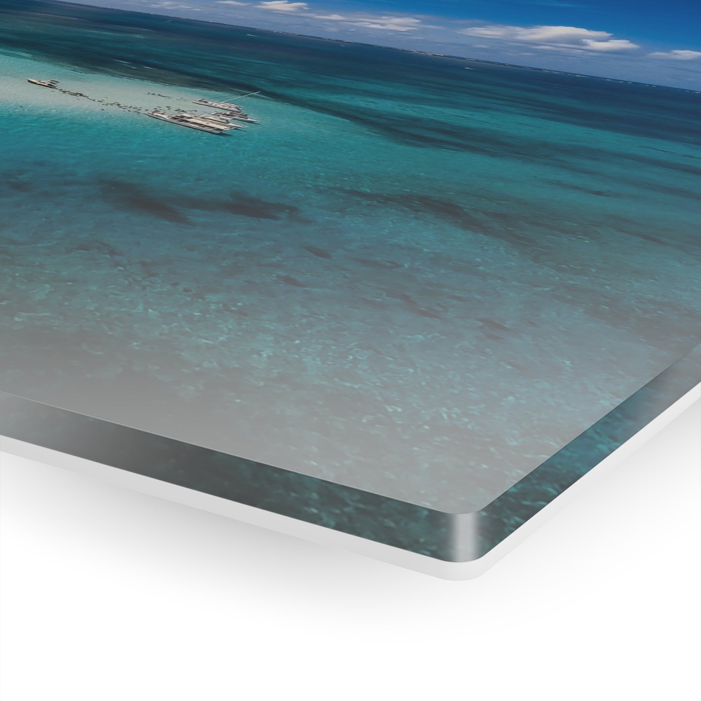 Acrylic Wall Art - Ariel Shot Crystal Clear Water Stingray City Grand Cayman