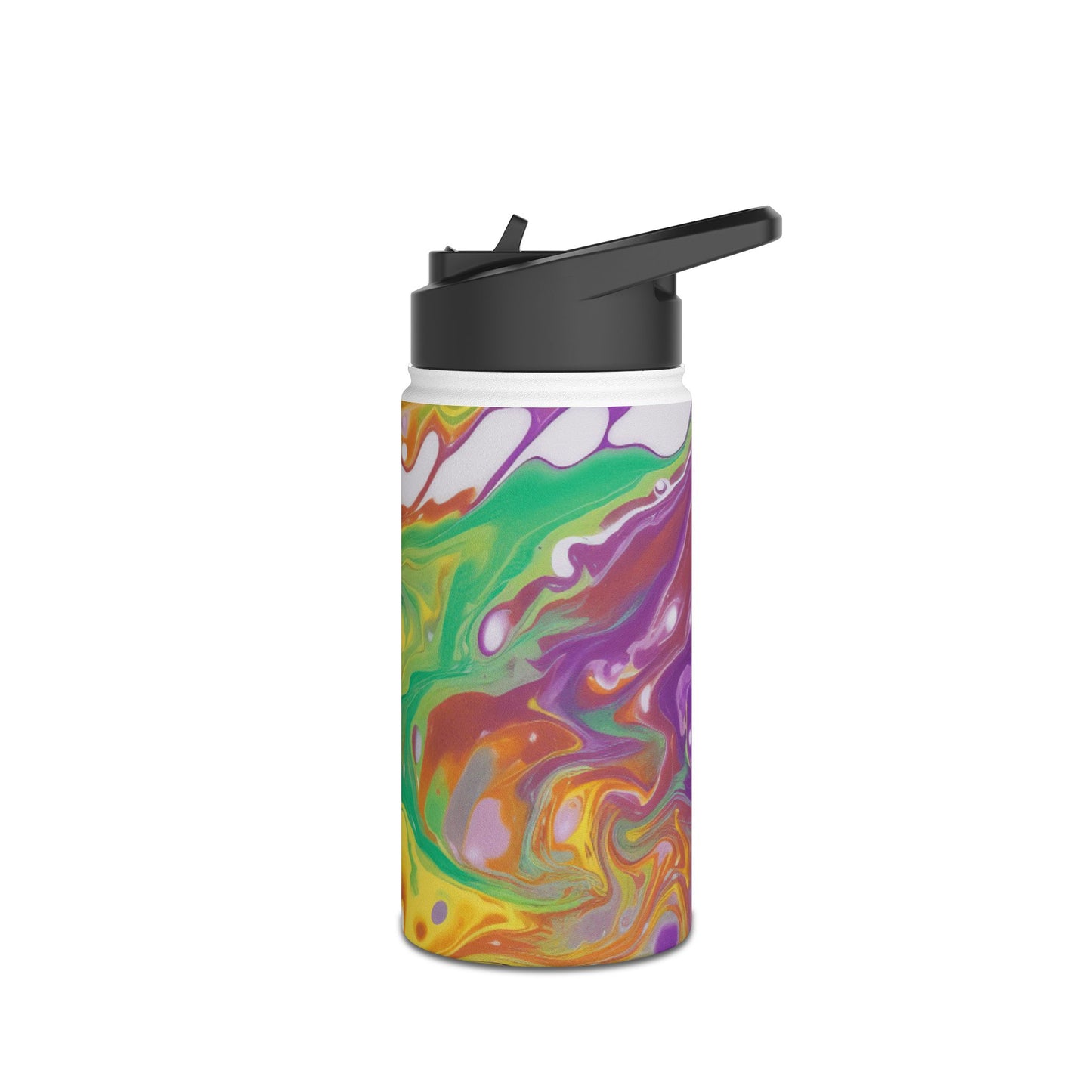 Vibrant Marble Design Stainless Steel Water Bottle - Eco-Friendly Hydration