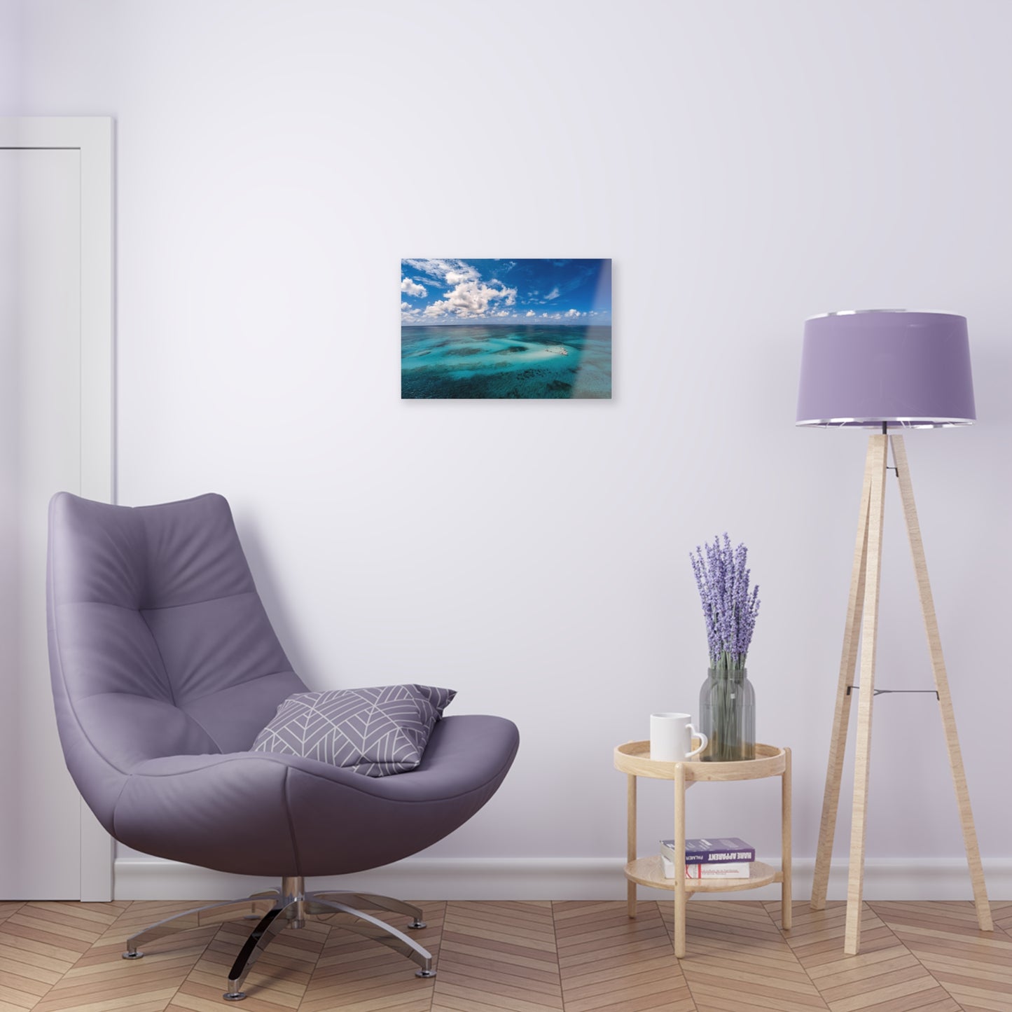 Acrylic Wall Art - Ariel Shot Crystal Clear Water Stingray City Grand Cayman