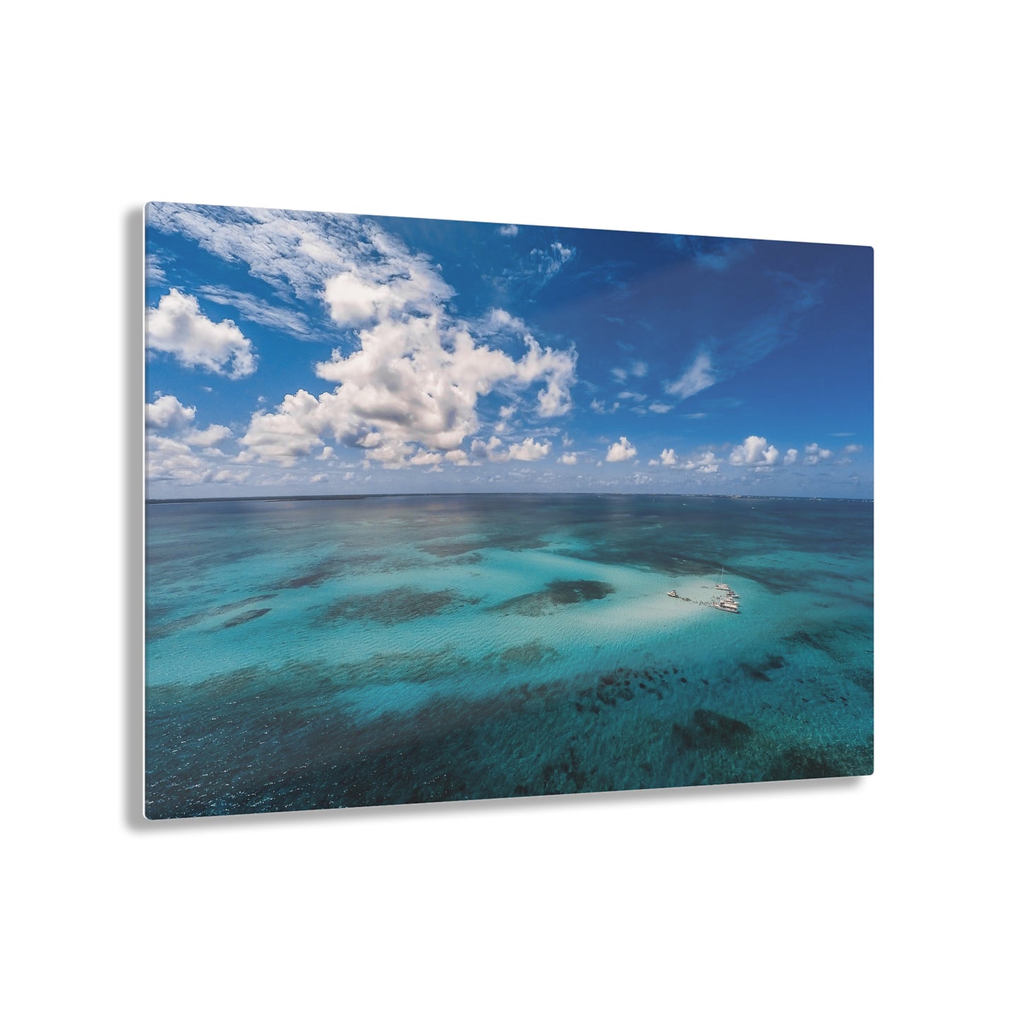 Acrylic Wall Art - Ariel Shot Crystal Clear Water Stingray City Grand Cayman