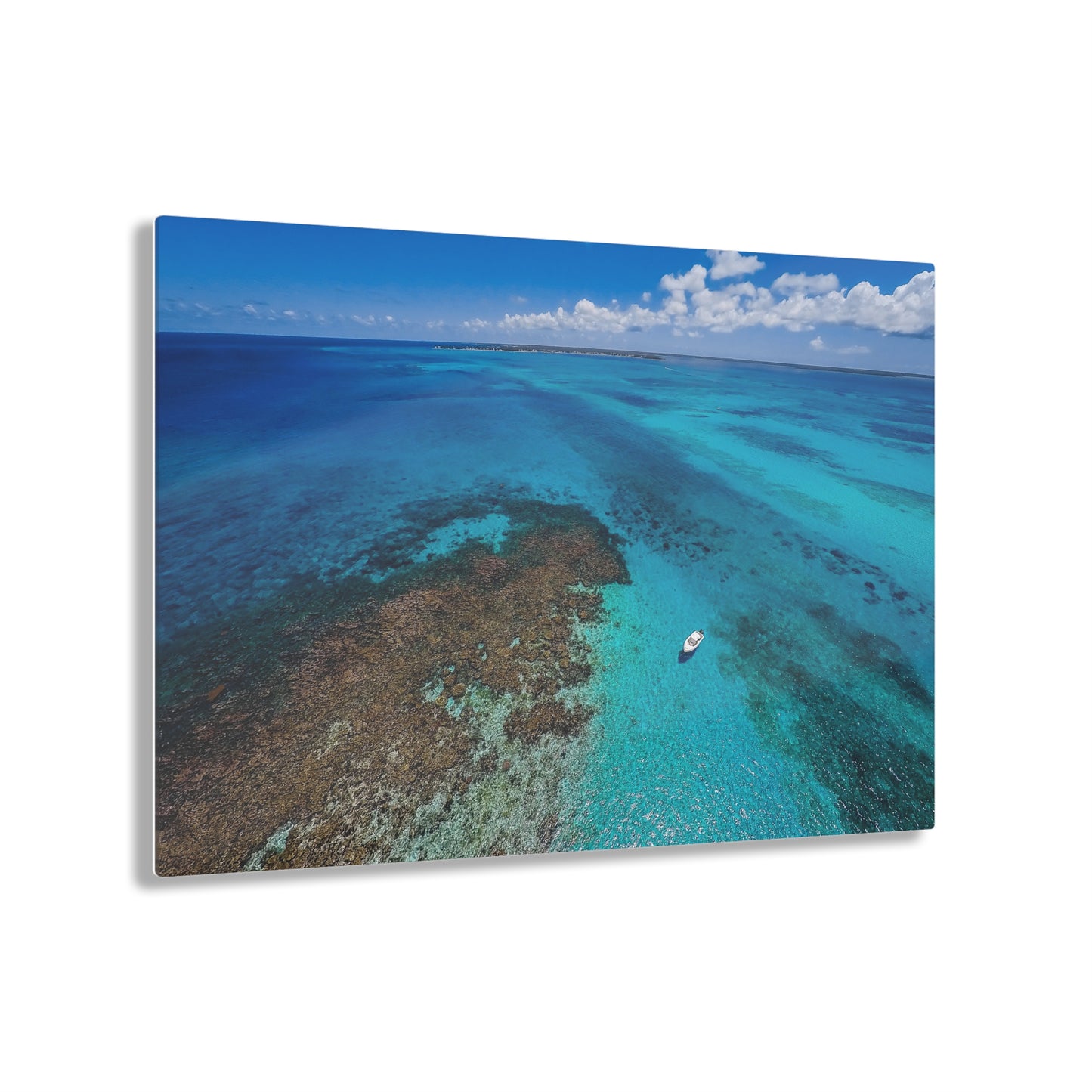 Acrylic Wall Art - Ariel Shot - Beautiful Waters of the North Sound, Grand Cayman