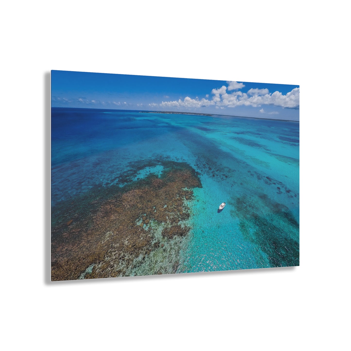 Acrylic Wall Art - Ariel Shot - Beautiful Waters of the North Sound, Grand Cayman