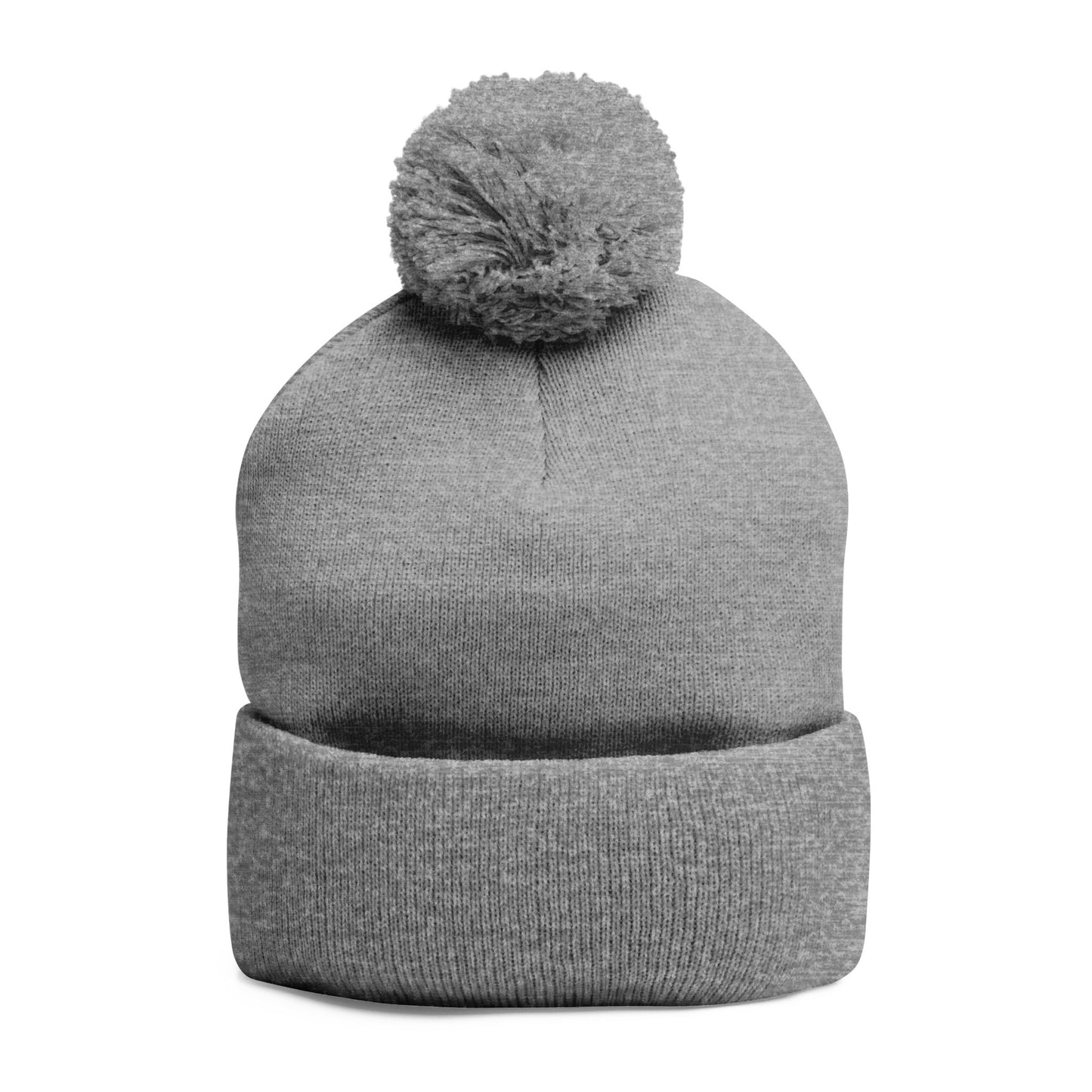 Cozy Pom-Pom Knit Cap with Embroidery - Perfect Winter Accessory