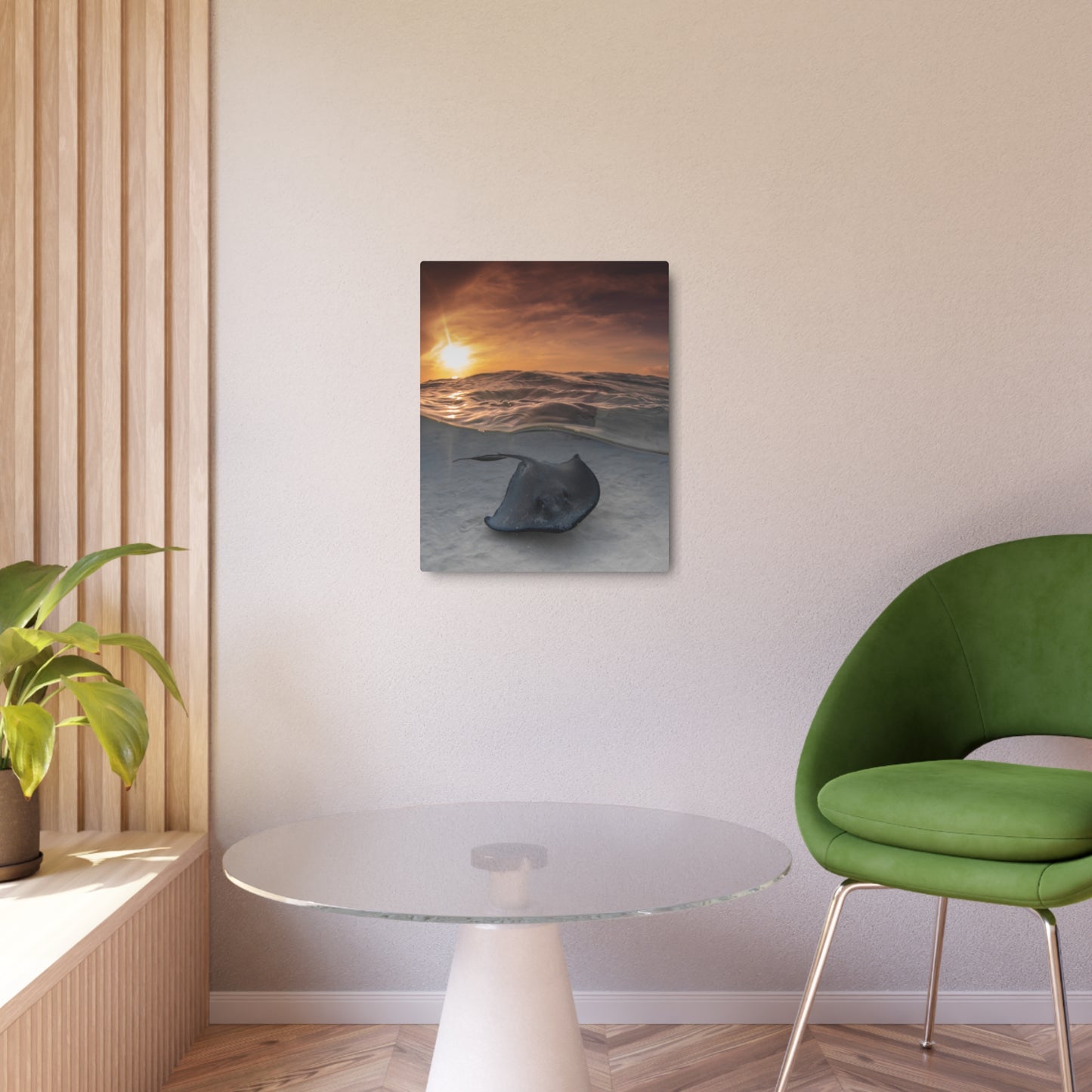 "Stingray Swims" Metal Print