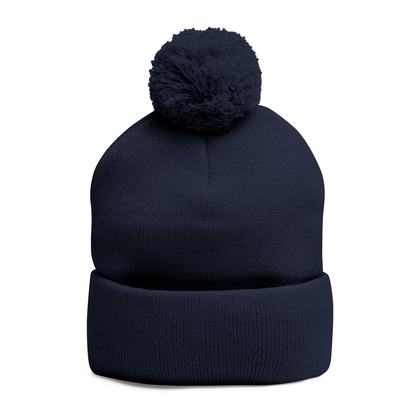 Cozy Pom-Pom Knit Cap with Embroidery - Perfect Winter Accessory