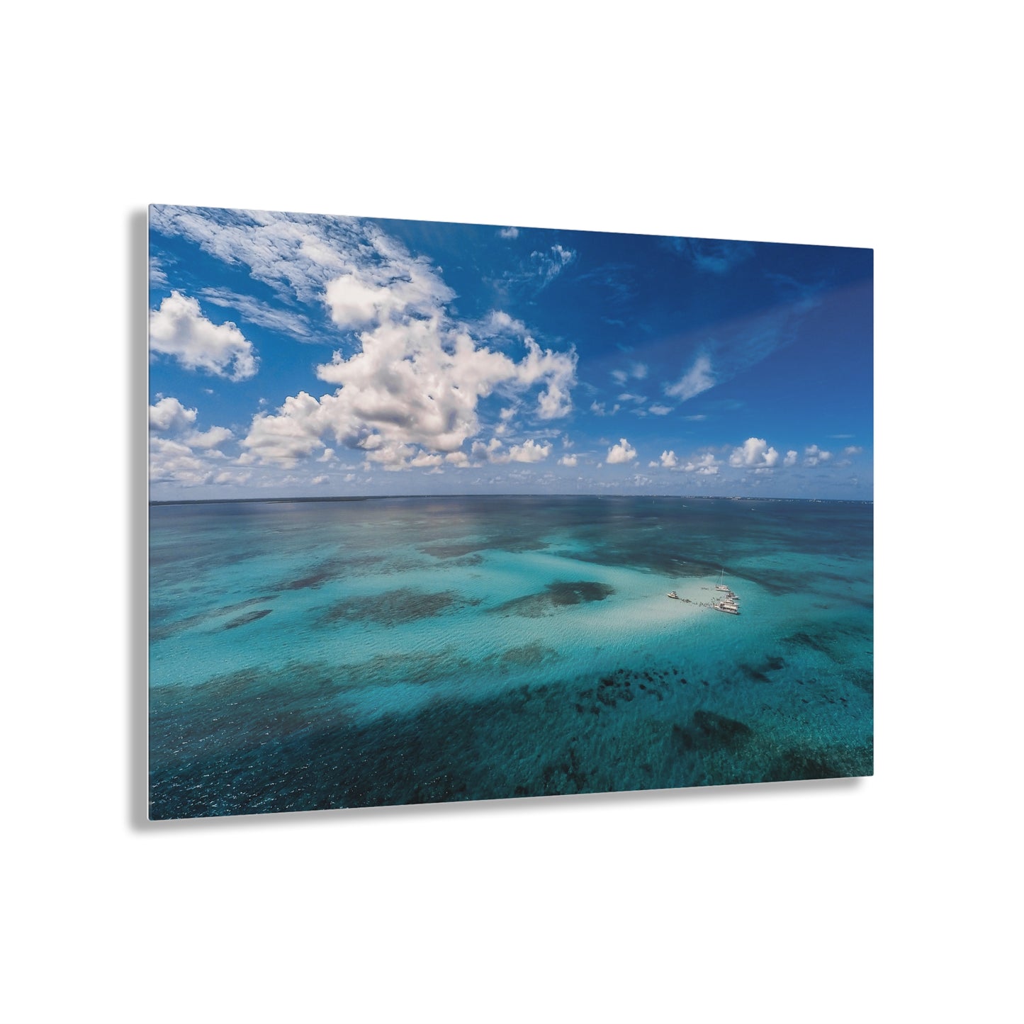 Acrylic Wall Art - Ariel Shot Crystal Clear Water Stingray City Grand Cayman