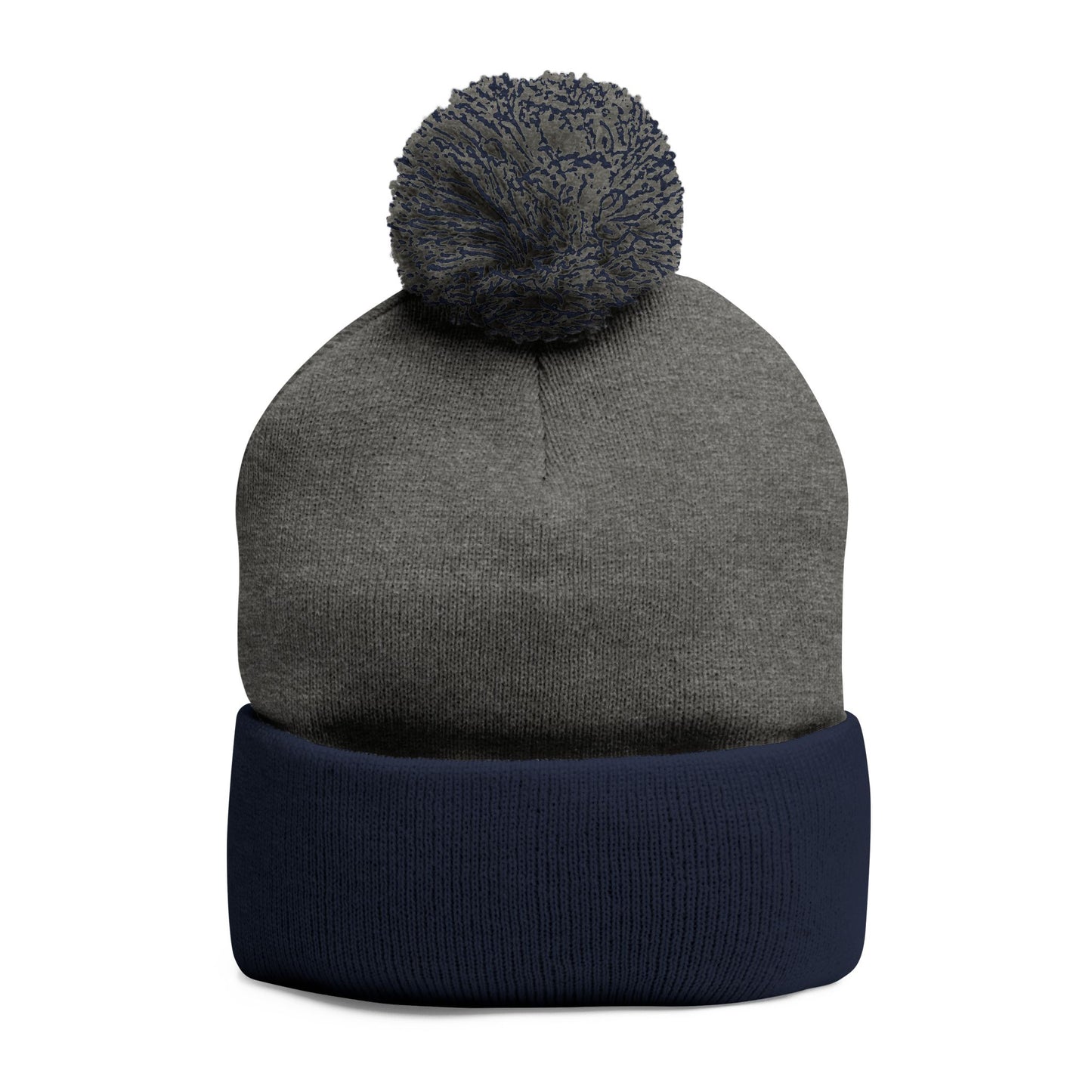 Cozy Pom-Pom Knit Cap with Embroidery - Perfect Winter Accessory