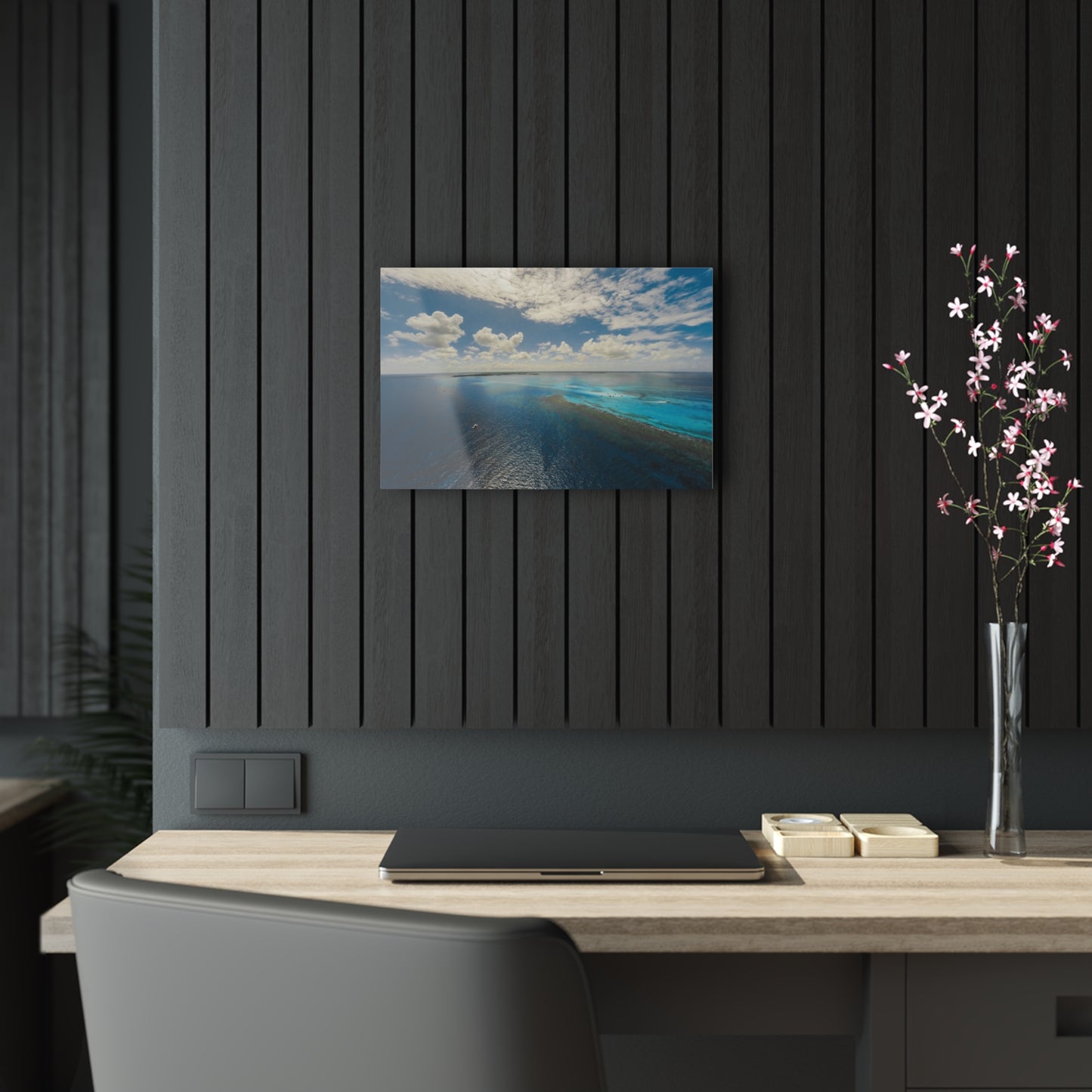 Acrlyic Wall Art - Ariel Shot Barrier Reef, North Sound Grand Cayman