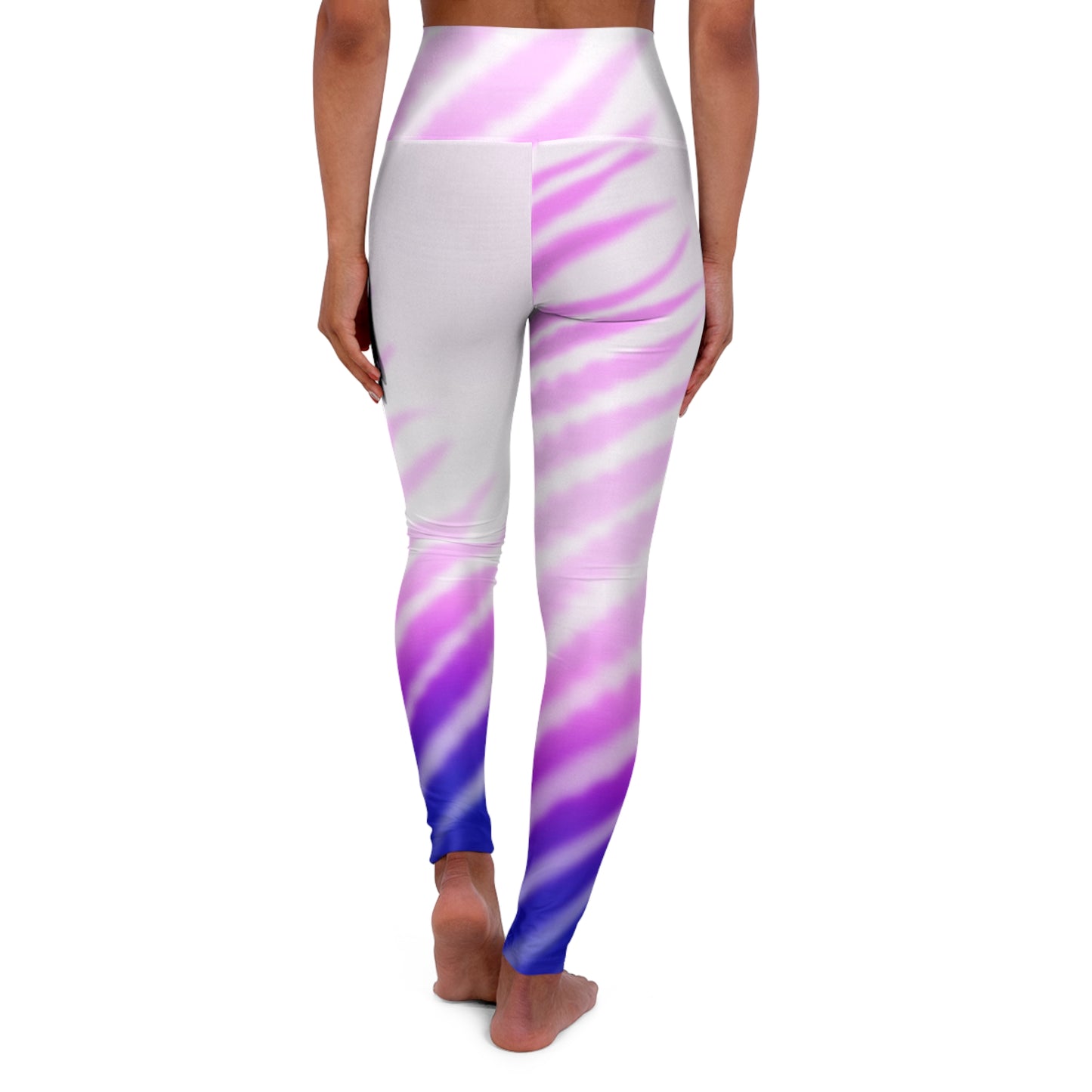 High Waisted Leggings - Purple Palm