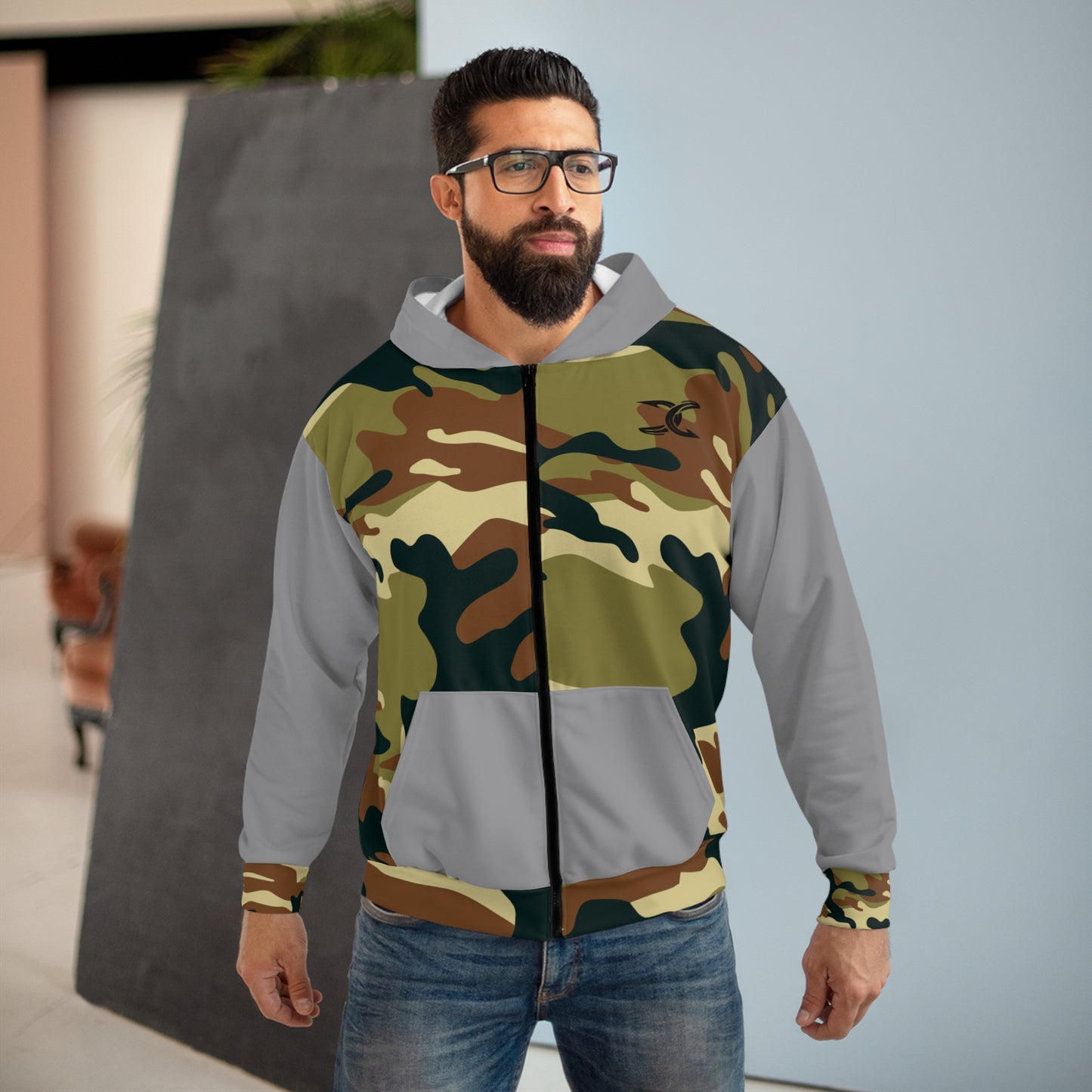 Hoodie - Grey & Woodlands - Branded
