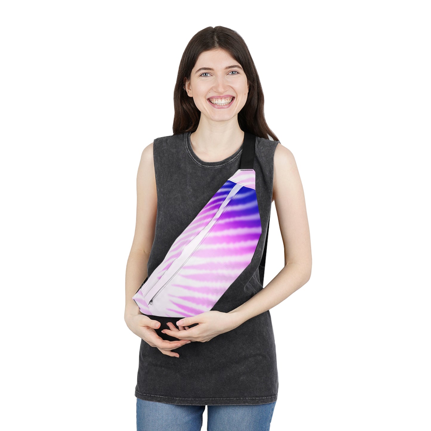 Large Fanny Pack - Purple Palm