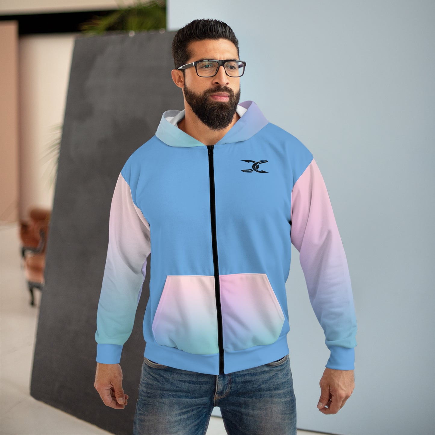 Hoodie - Turq & Cotton Candy - Branded