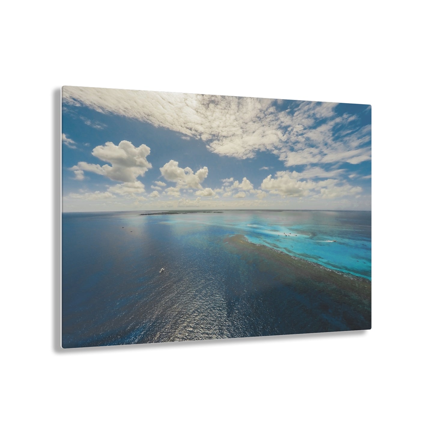 Acrlyic Wall Art - Ariel Shot Barrier Reef, North Sound Grand Cayman