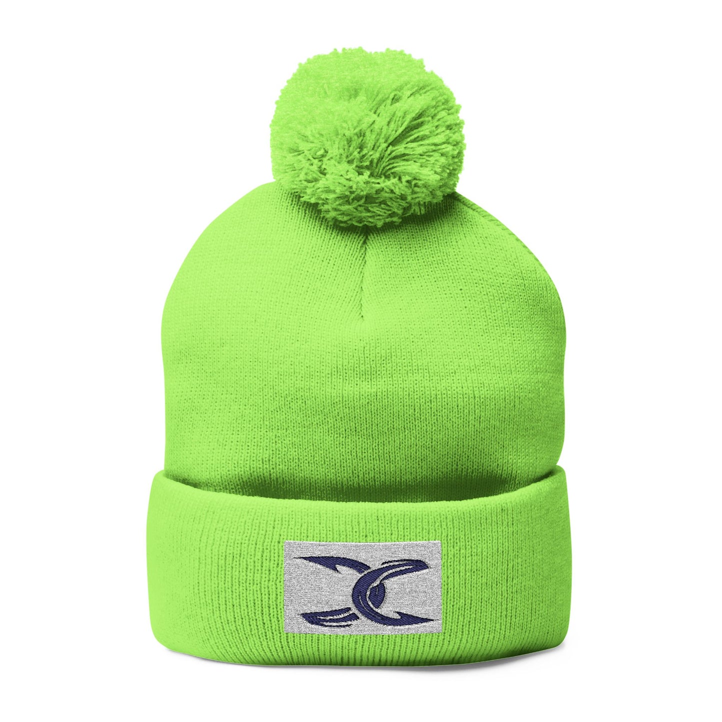 Cozy Pom-Pom Knit Cap with Embroidery - Perfect Winter Accessory