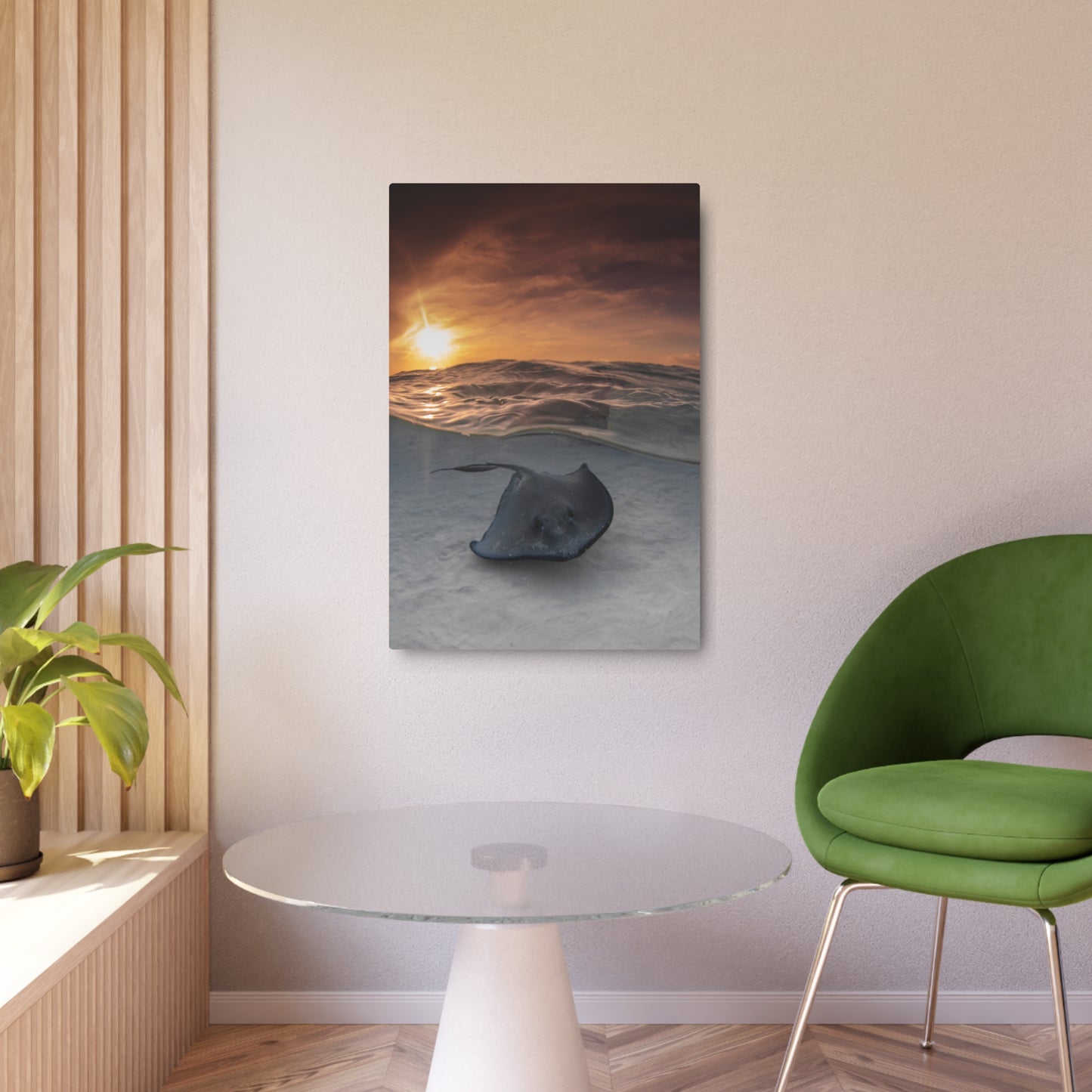 "Stingray Swims" Metal Print
