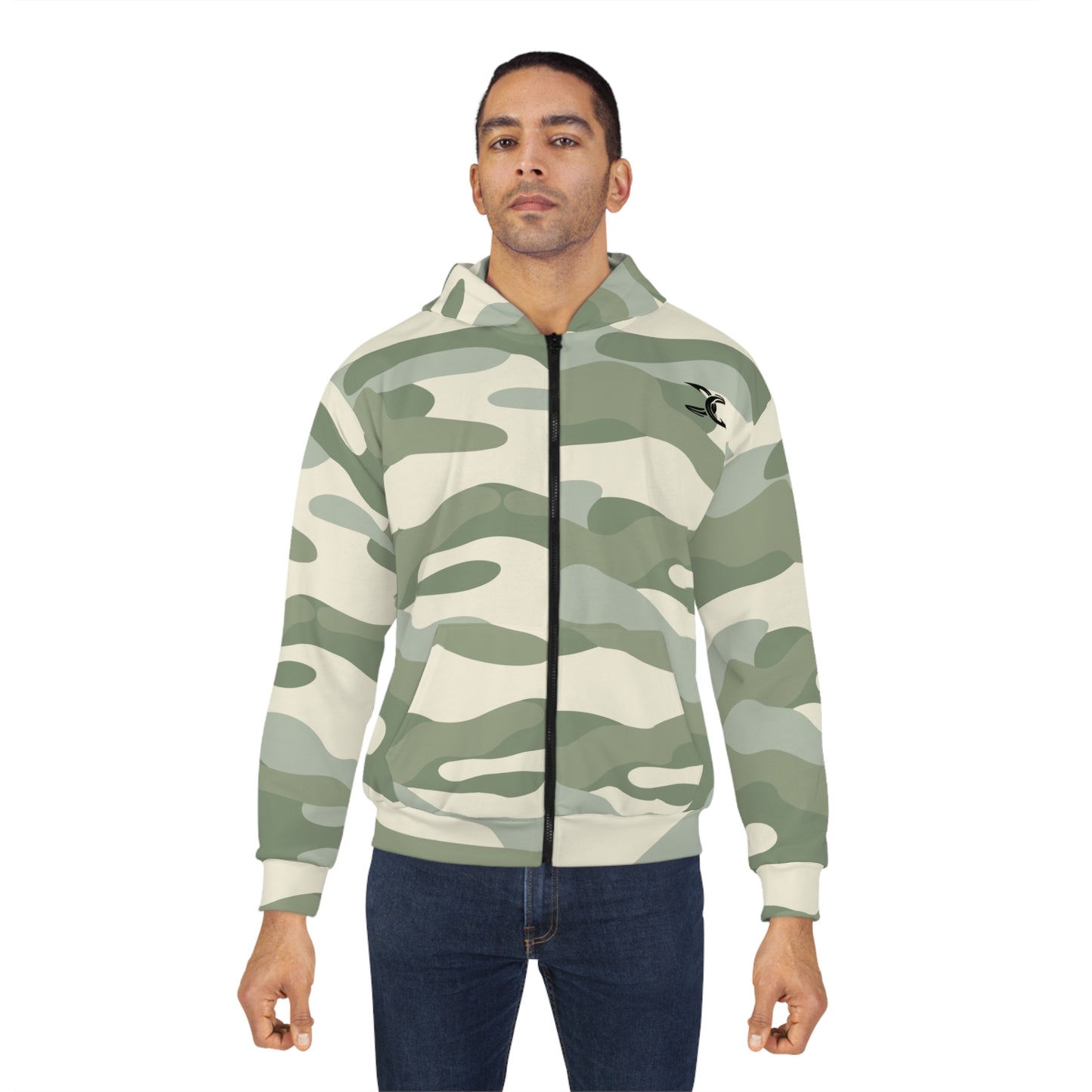 Camo Fish Hoodie - We Like Em Thick Unisex Zip Hoodie