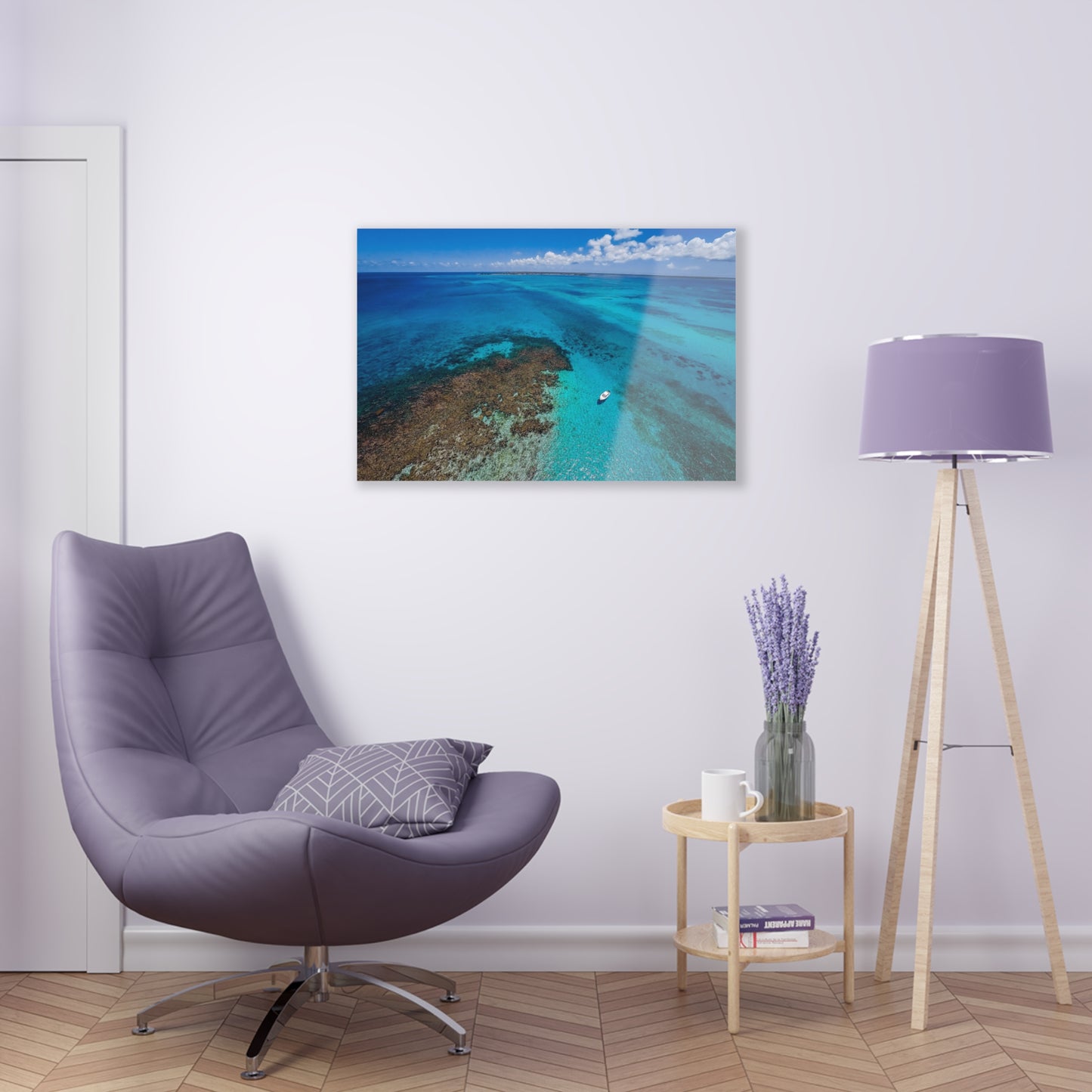 Acrylic Wall Art - Ariel Shot - Beautiful Waters of the North Sound, Grand Cayman
