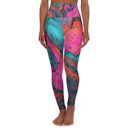 High Waisted Leggings - Color Splash