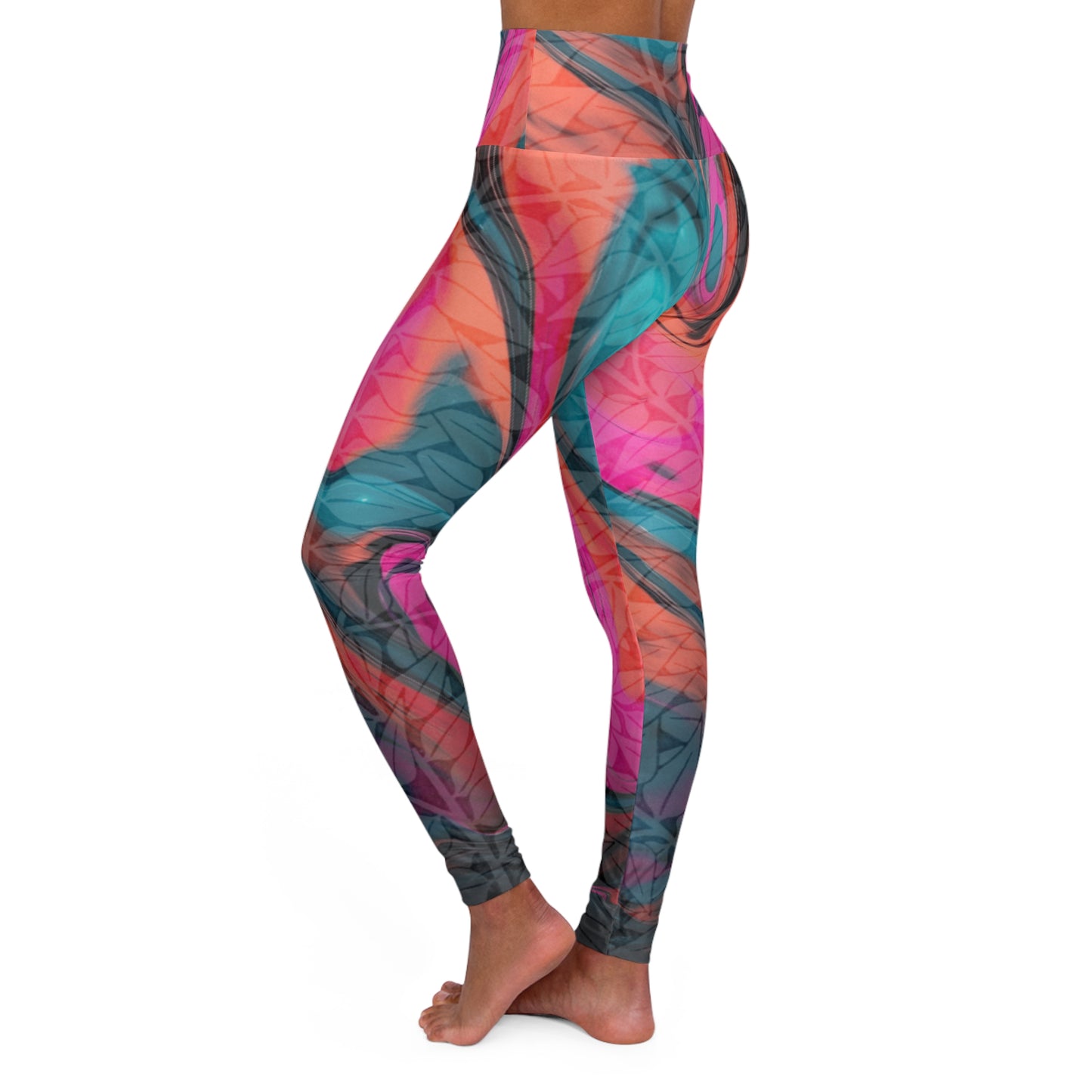 High Waisted Leggings - Color Splash
