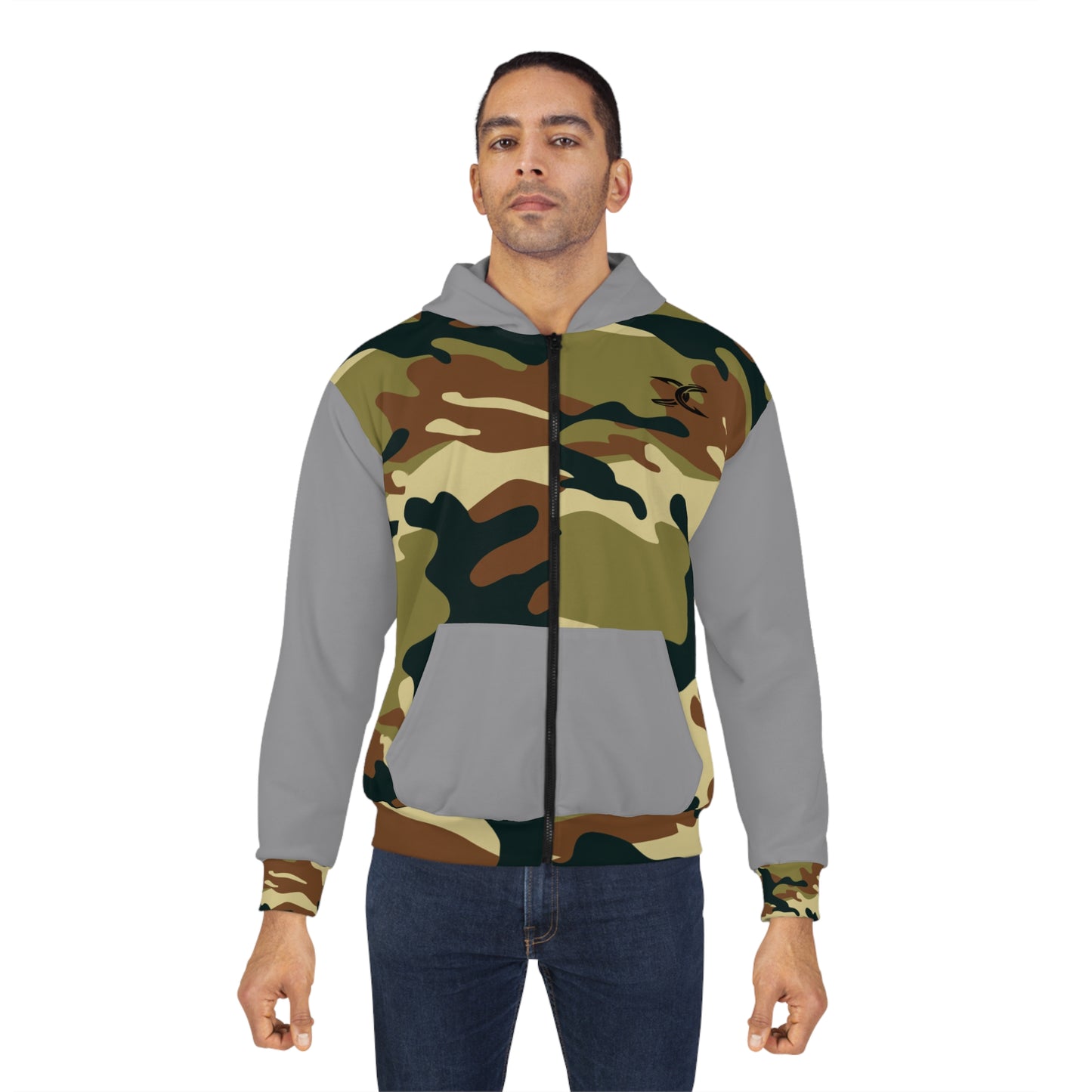 Hoodie - Grey & Woodlands - Branded