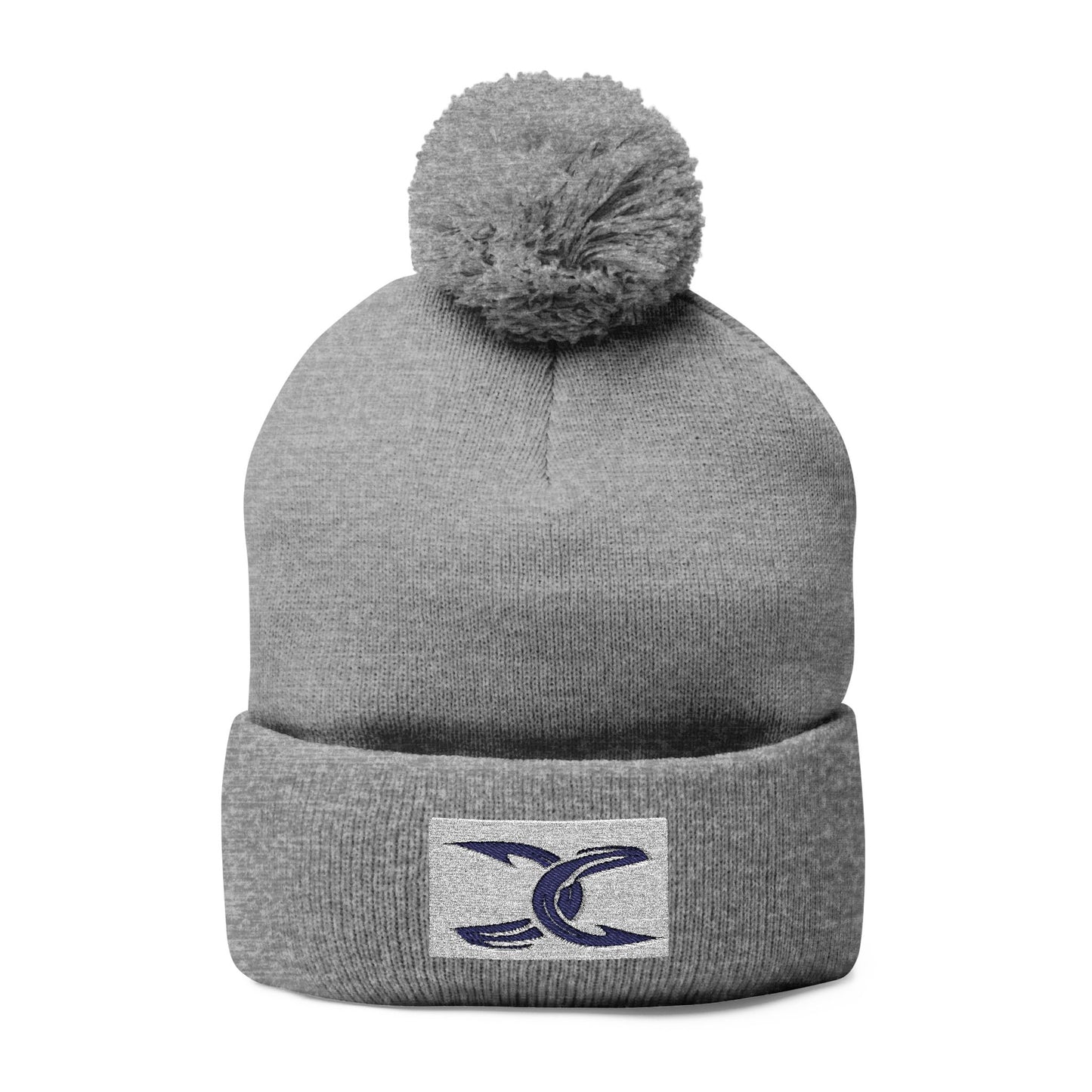 Cozy Pom-Pom Knit Cap with Embroidery - Perfect Winter Accessory
