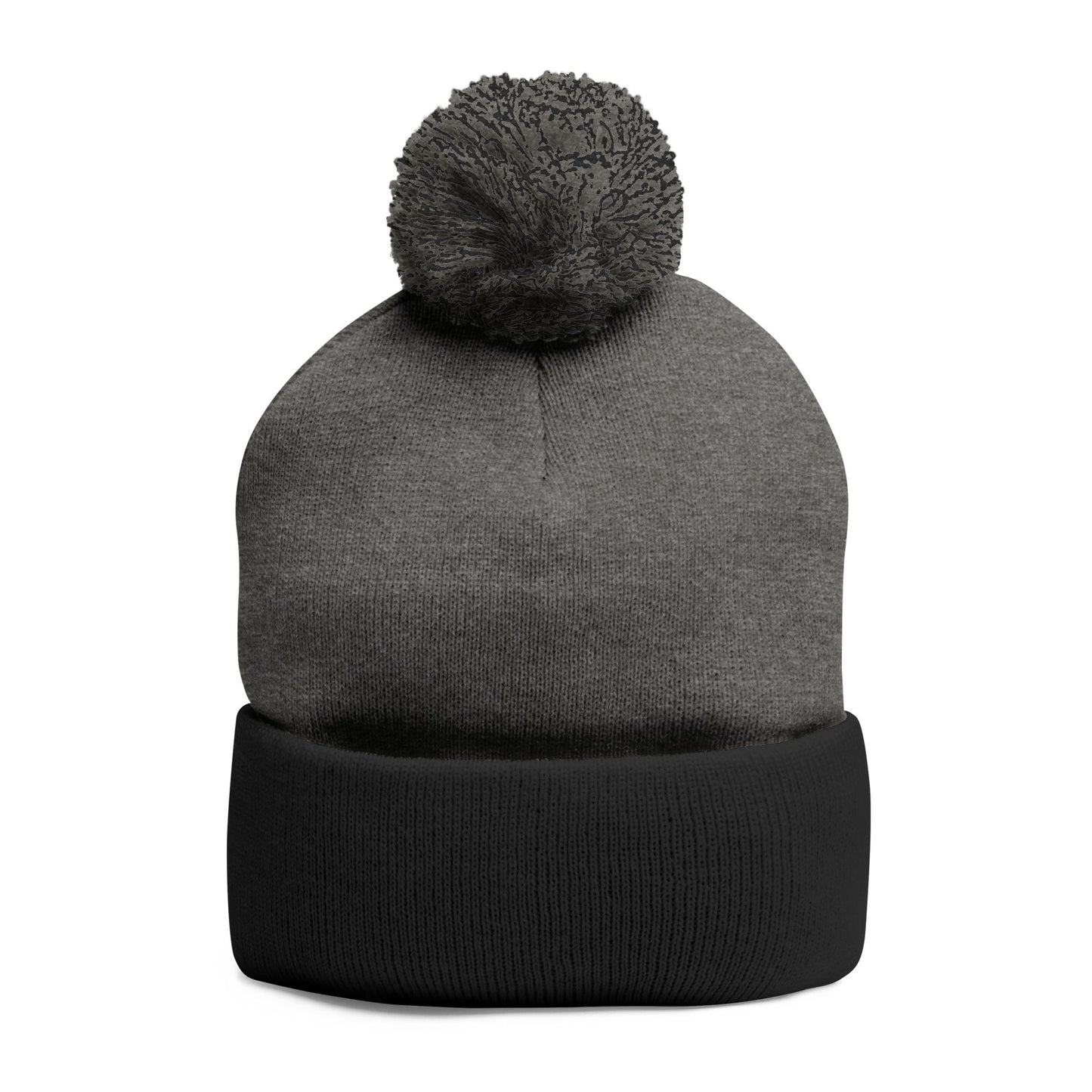 Cozy Pom-Pom Knit Cap with Embroidery - Perfect Winter Accessory