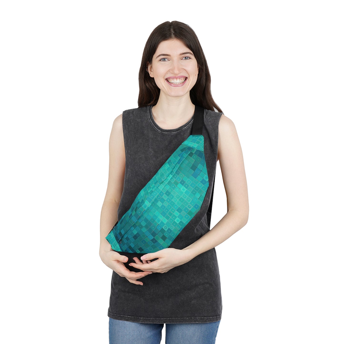 Large Fanny Pack - Tiled Turq