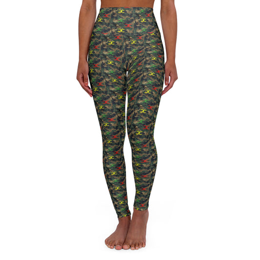 High Waisted Leggings - Redneck Rasta