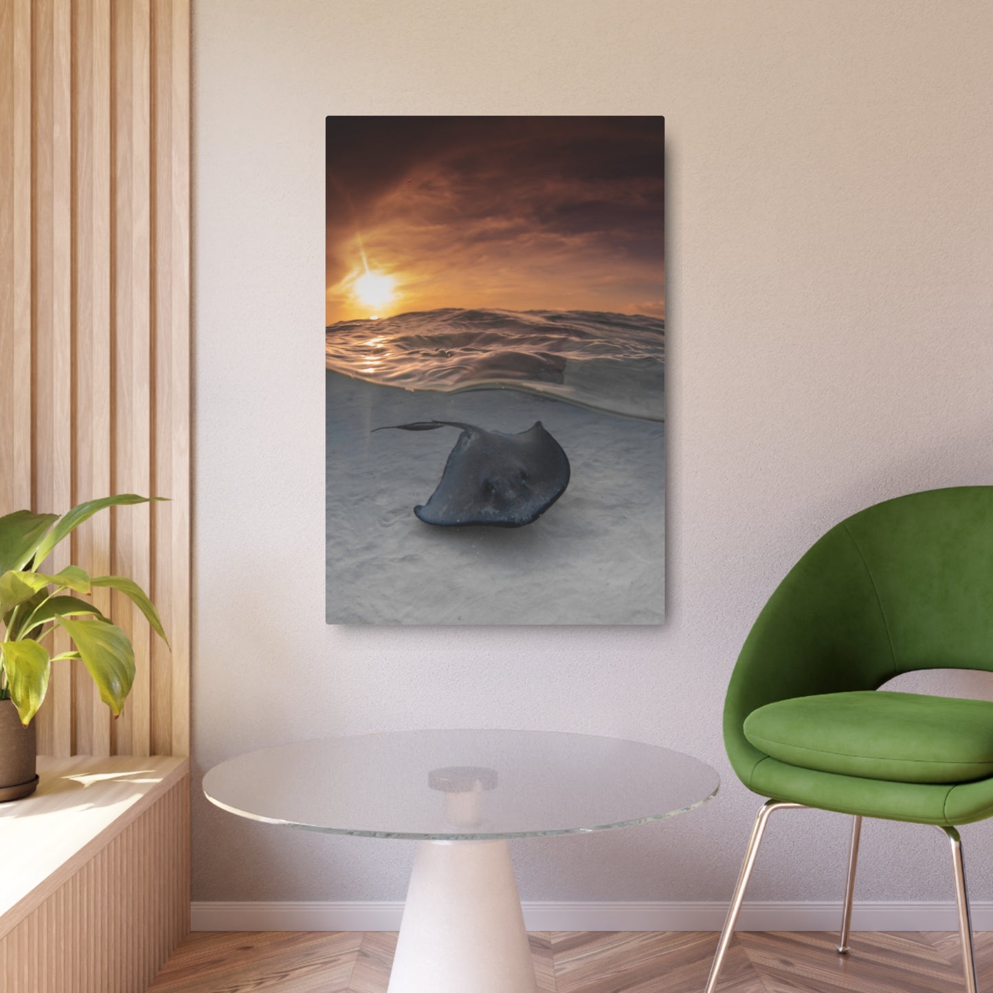 "Stingray Swims" Metal Print