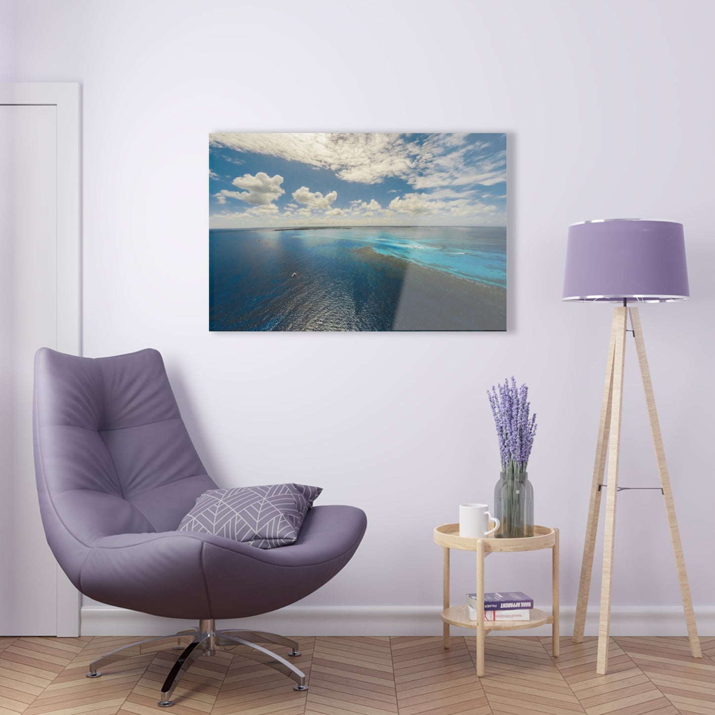 Acrlyic Wall Art - Ariel Shot Barrier Reef, North Sound Grand Cayman