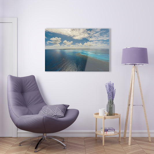 Acrlyic Wall Art - Ariel Shot Barrier Reef, North Sound Grand Cayman