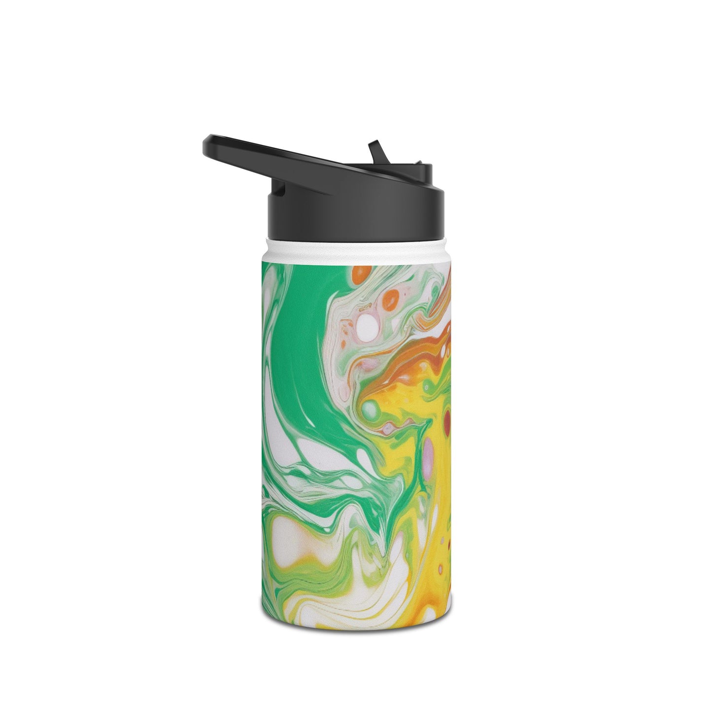 Vibrant Marble Design Stainless Steel Water Bottle - Eco-Friendly Hydration