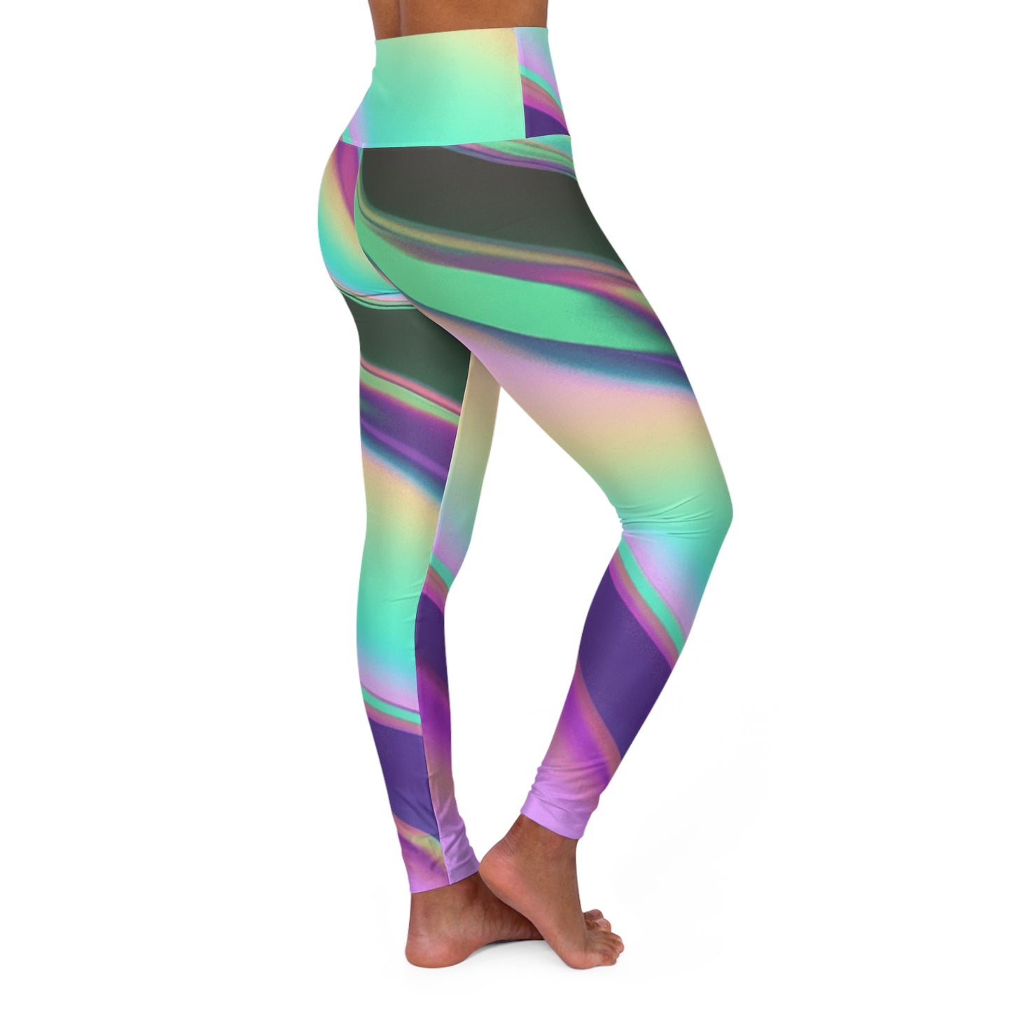 High Waisted Leggings - Electric