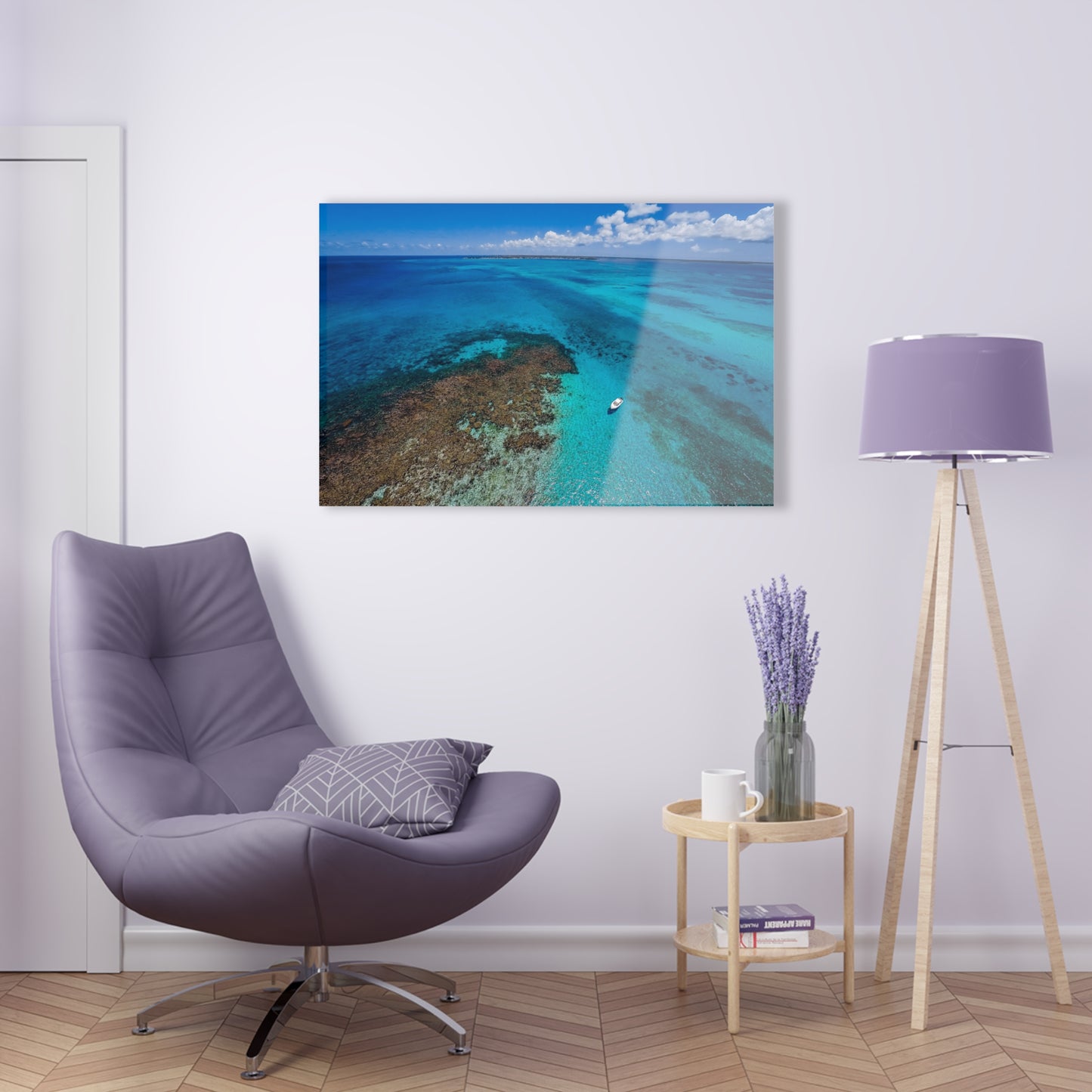 Acrylic Wall Art - Ariel Shot - Beautiful Waters of the North Sound, Grand Cayman