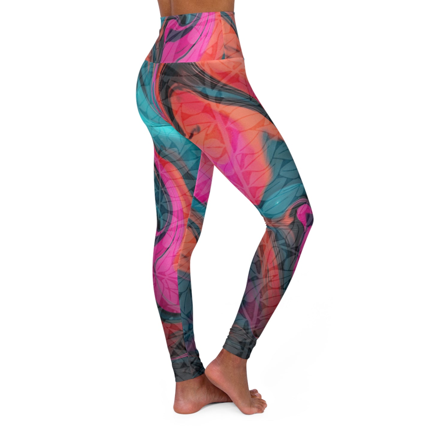 High Waisted Leggings - Color Splash